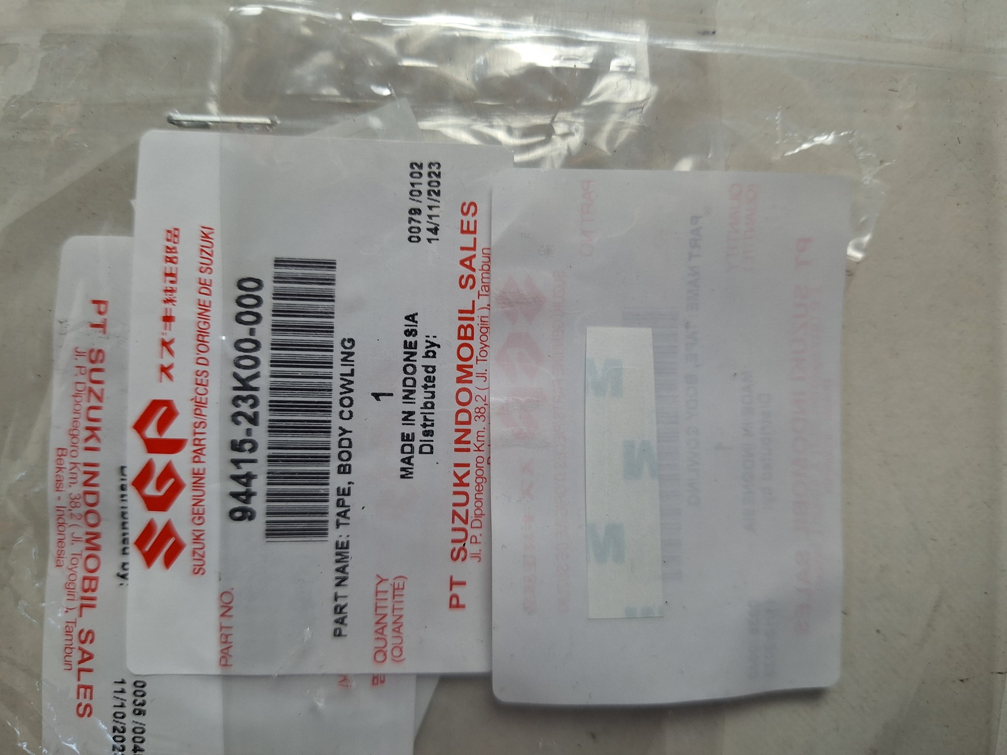 Picture of SUZUKI  TAPE  94415-23K00